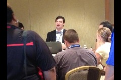 Walsh is seen presenting during a session at a past CoSIDA Convention.